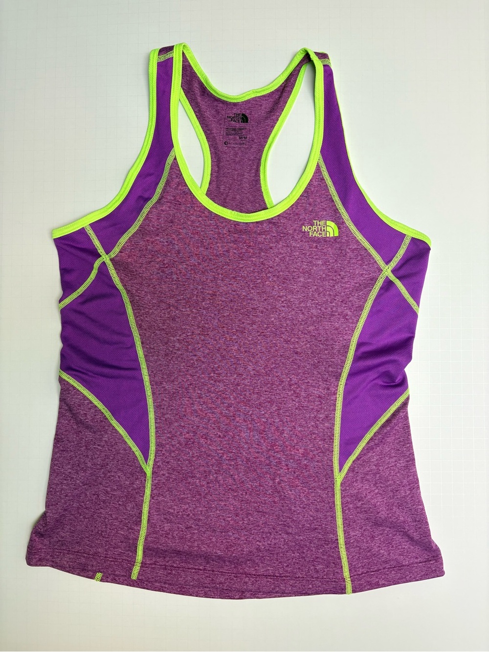 The North Face Women's Purple Neon Lime quick dry tank running exercise  medium
